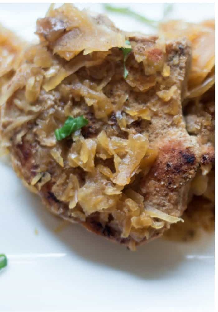 Baked Pork Chops and Sauerkraut Recipe - Everyday Eileen