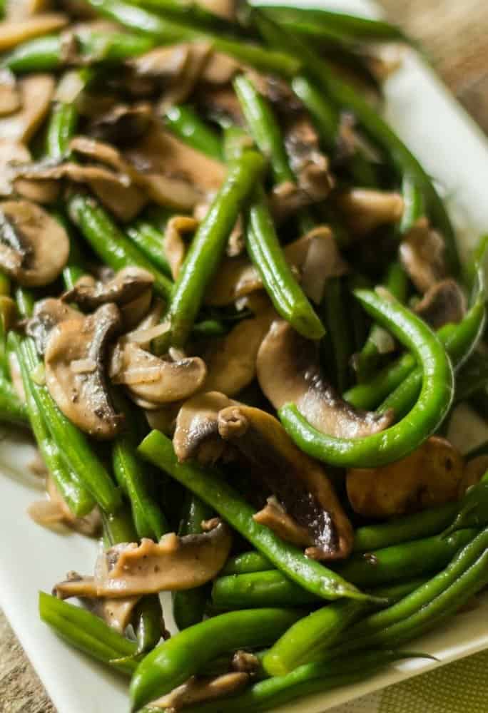 Green Beans with Mushrooms and Shallots - Everyday Eileen
