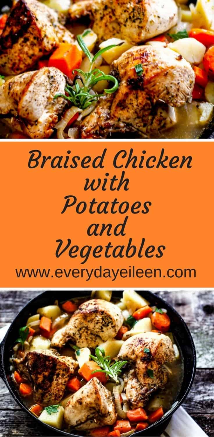 Easiest one pan skinless chicken breasts cooked with potatoes and vegetables