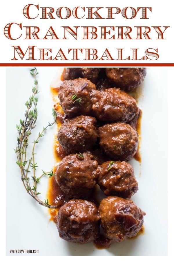 Delicious cranberry meatballs on a white platter