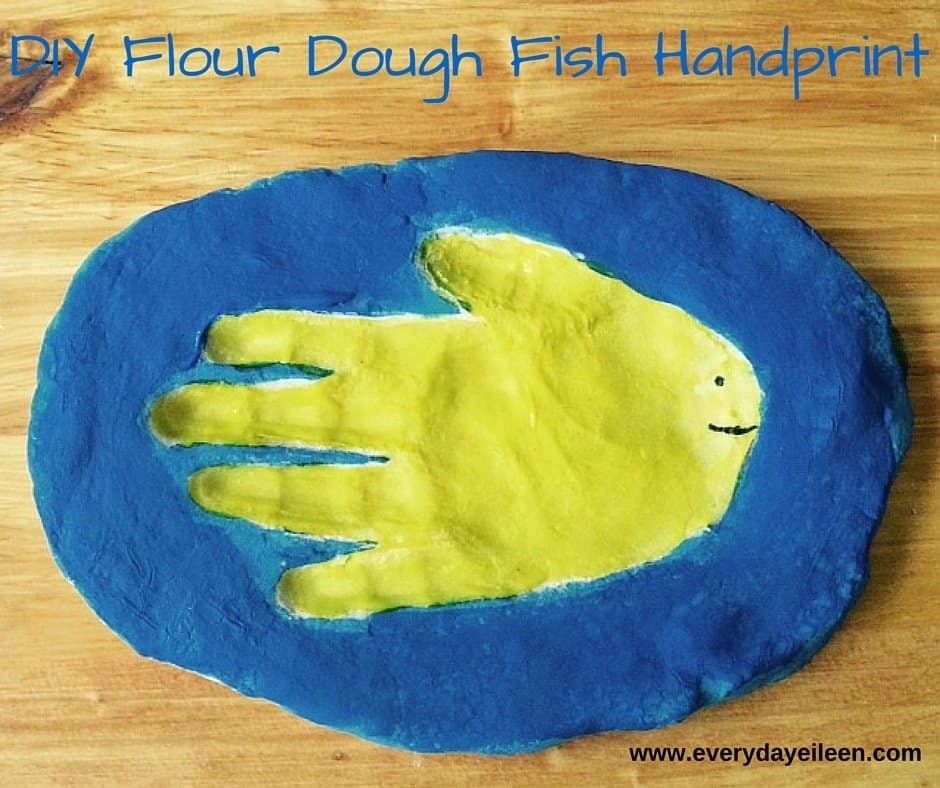 DIY Flour Stone Fish Handprint