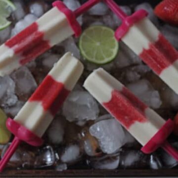 fresh strawberry and yogurt frozen healthy poopcicles