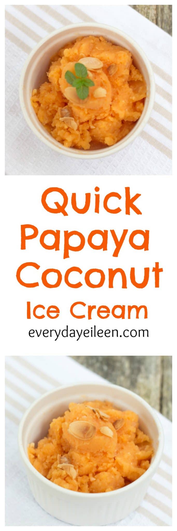 quick papaya coconut ice cream