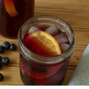 detox blueberry lemon ginger iced tea