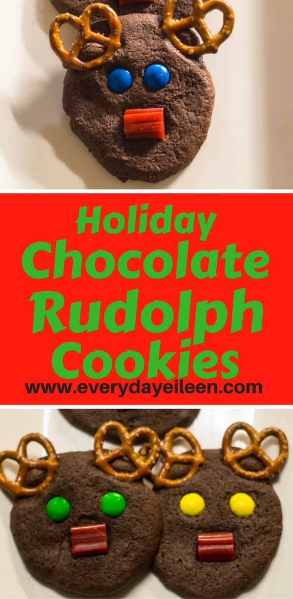 Holiday Chocolate Rudolph Cookies - Everyday Eileen