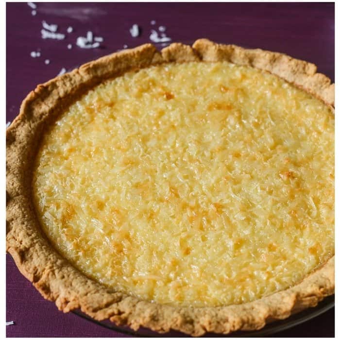 Ready to serve baked old fashioned coconut custard pie