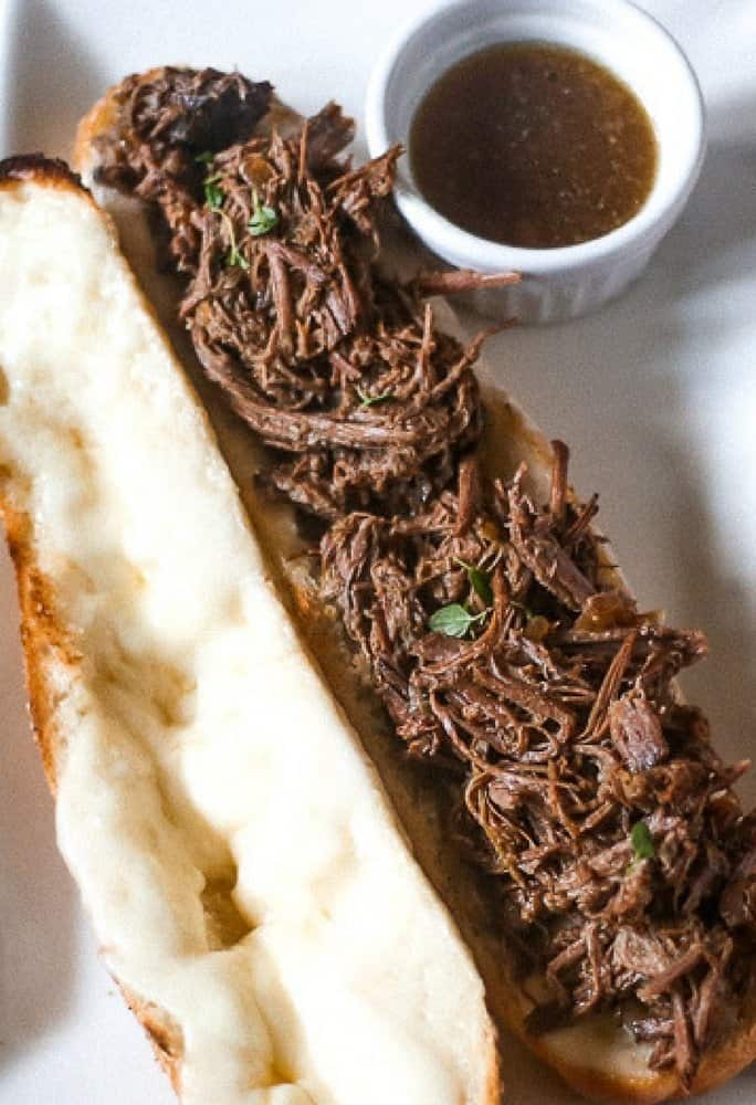 Delicious French Dip Beef Sandwich with Au Jus Sauce