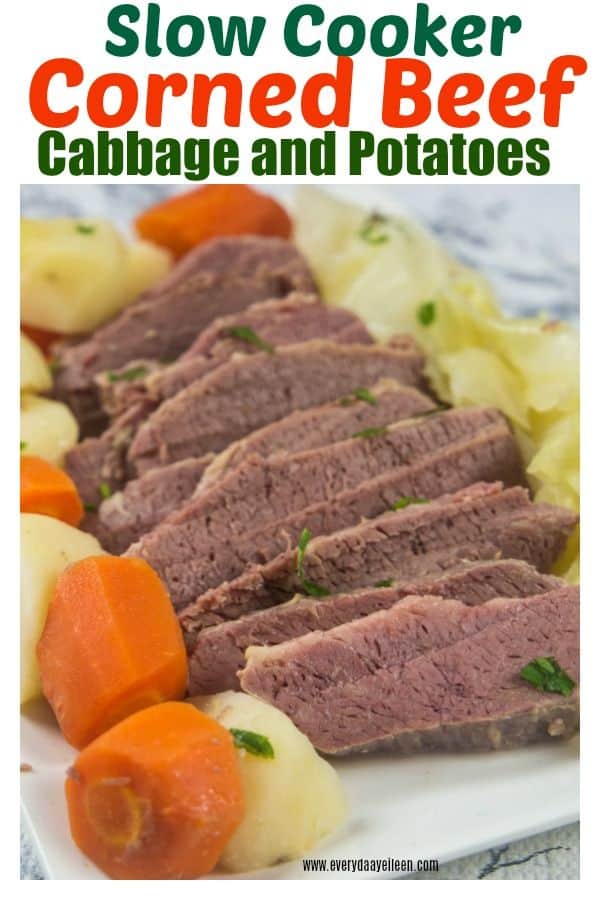 Pinterest pin for corned beef and cabbage!