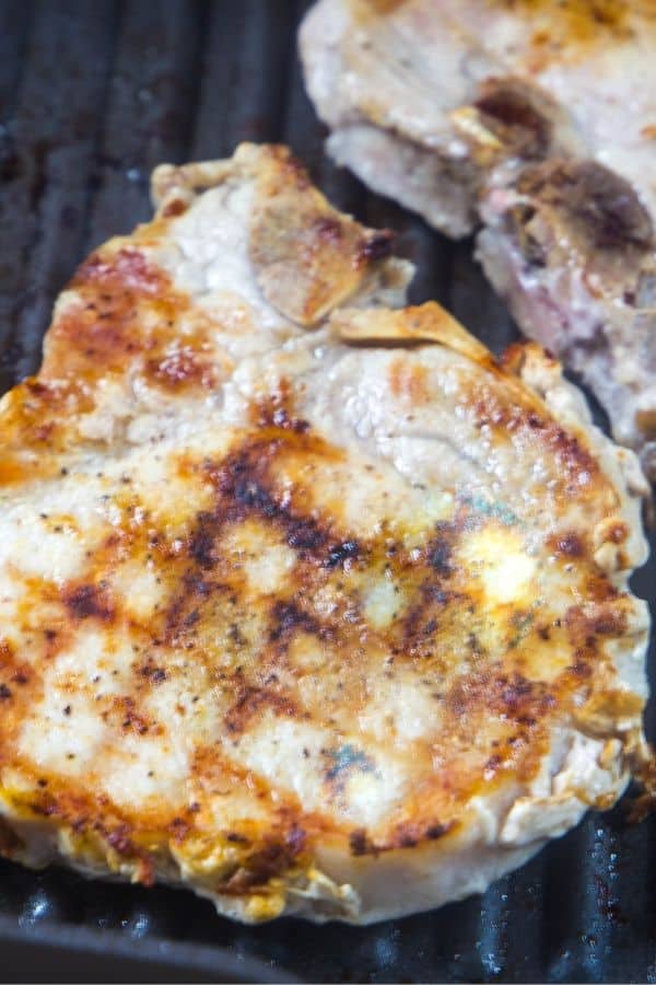 Mexican seasoned pork chops on the grill