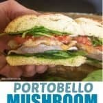 pinterest pin for portobello mushroom burgers