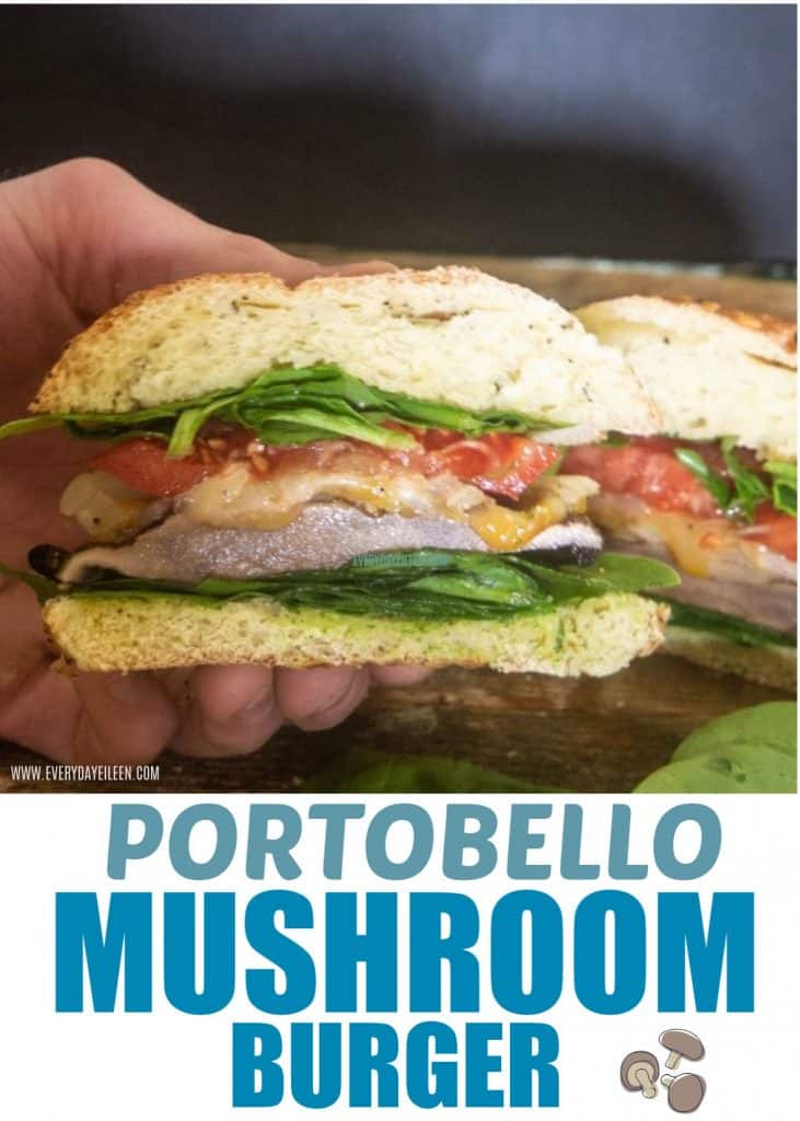 pinterest pin for portobello mushroom burgers