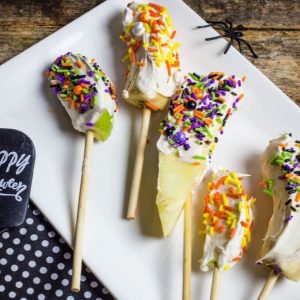 Festive fruit pops dipped in white chocolate