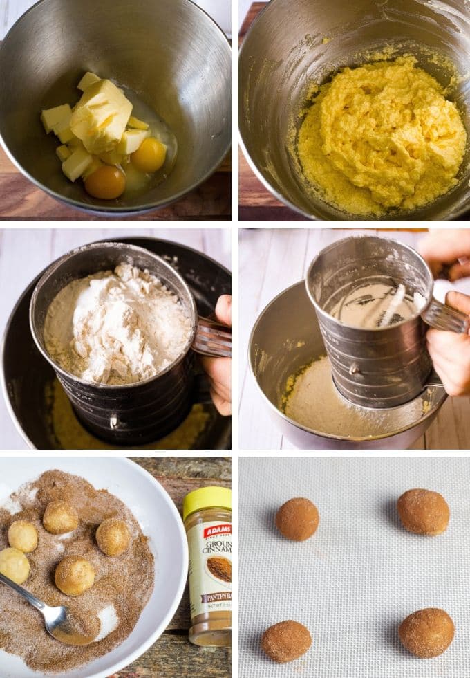 Tutorial of photos to make snickerdoodle cookies
