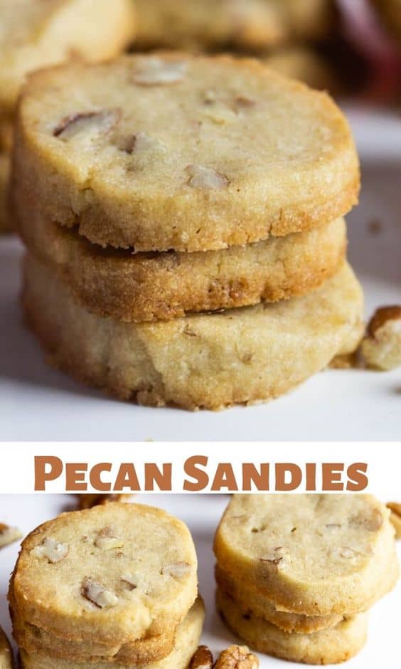delicious pecan sandies collage photo for pinterest.