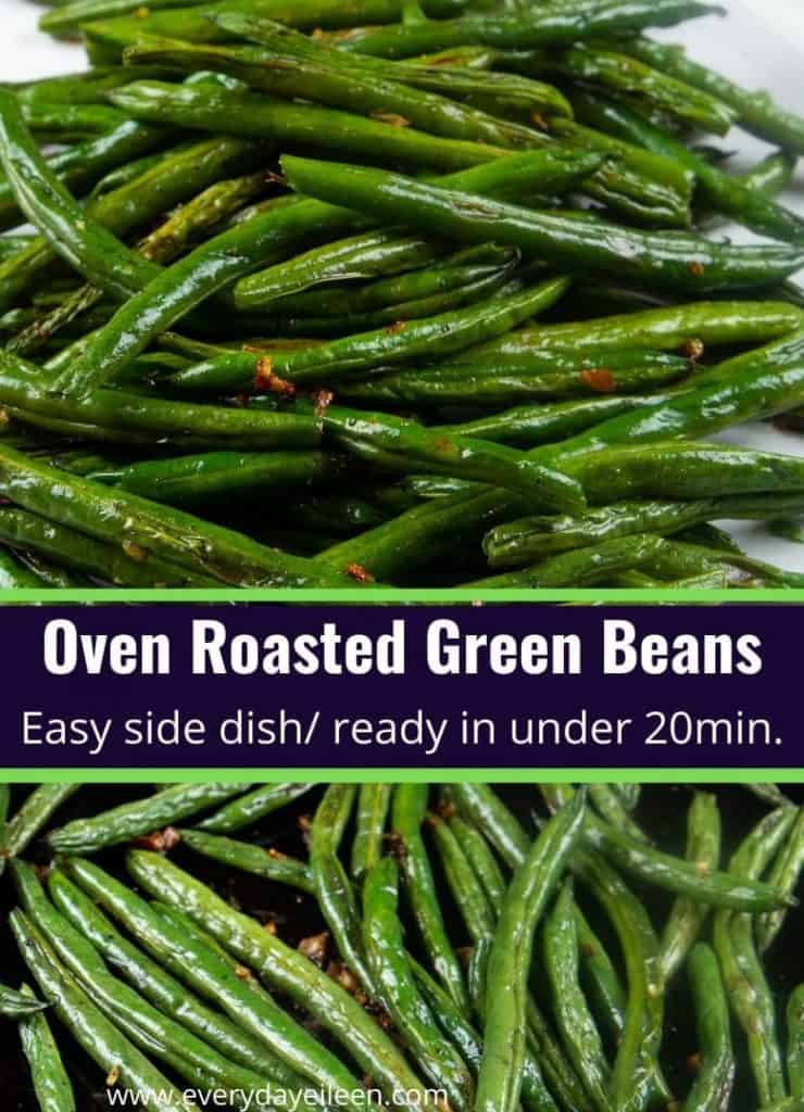 delicious collage photos of oven roasted green beans