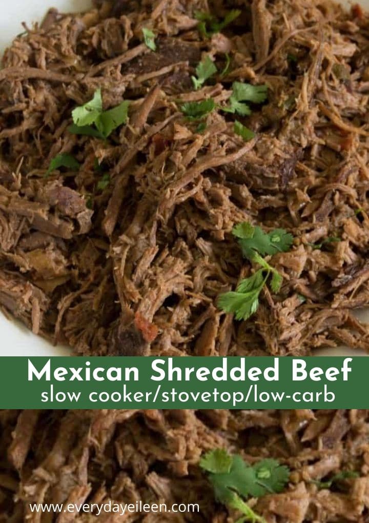 slow cooked shredded Mexican beef collage