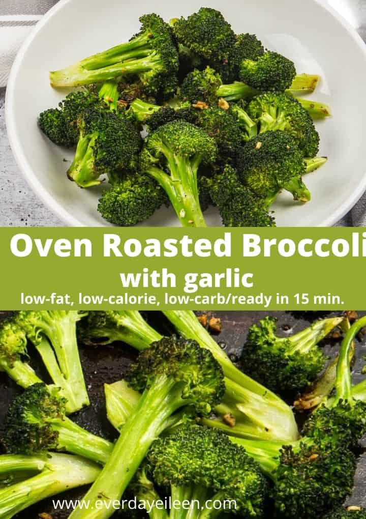collage of photos for broccoli and garlic