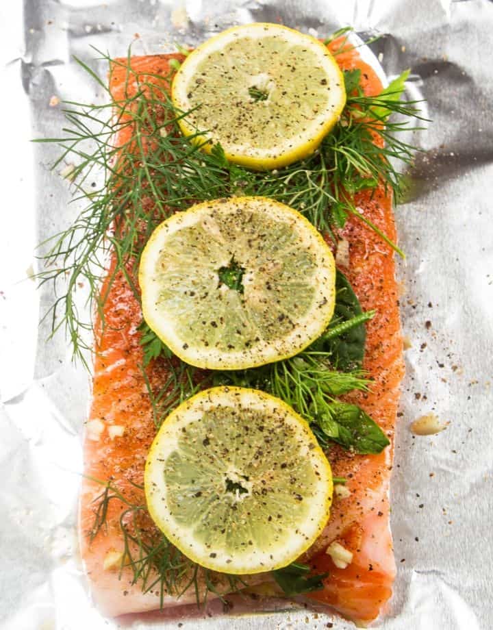 Foil Wrapped Salmon with Lemon and Herbs - Everyday Eileen