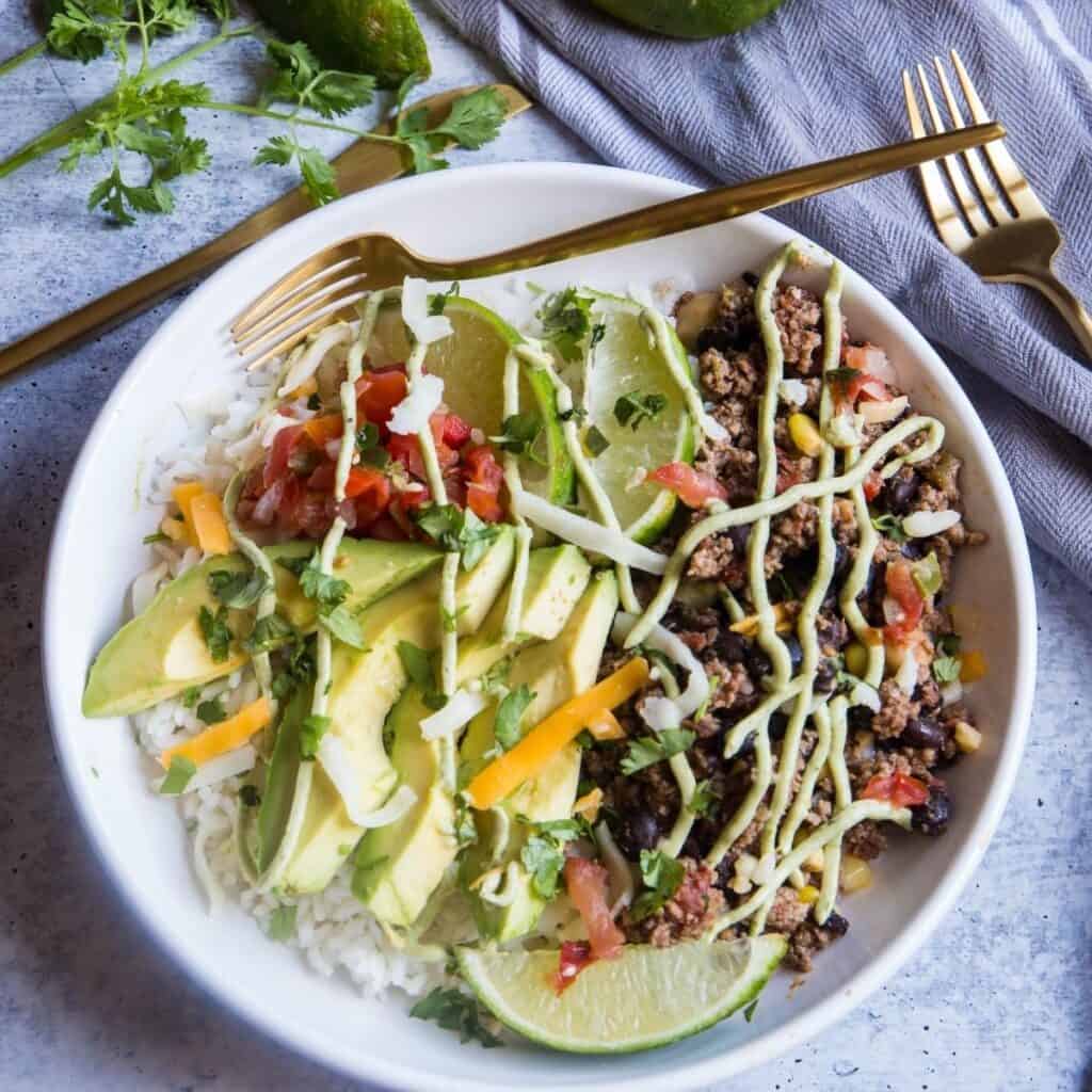Easy Beef Burrito Bowl Recipe Everyday Eileen