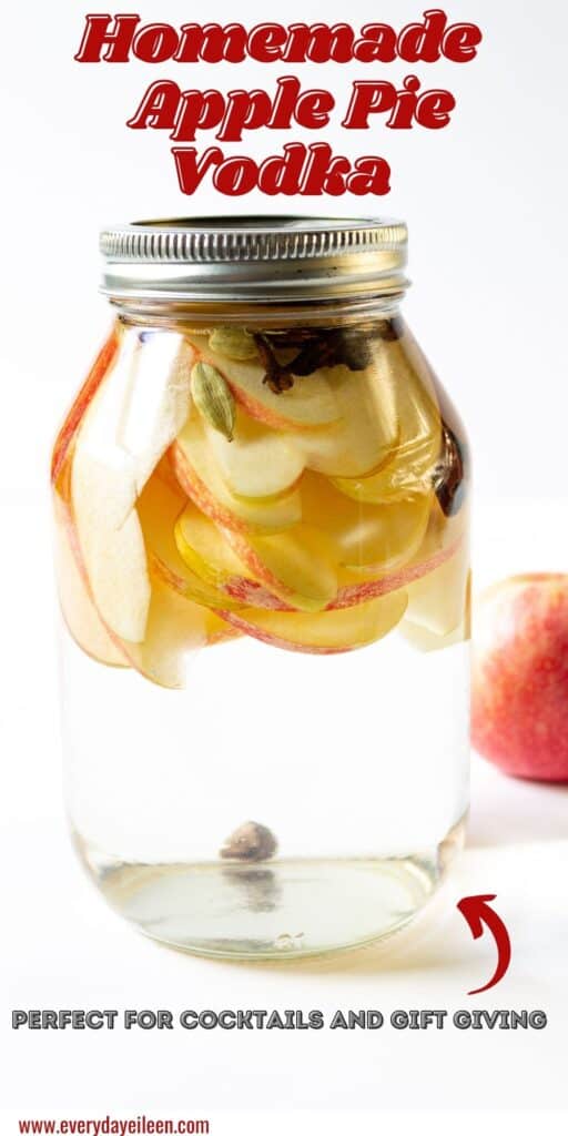 Apple pie vodka in a mason jar