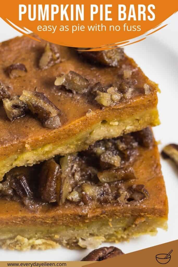 A collage of pumpkin pie bars