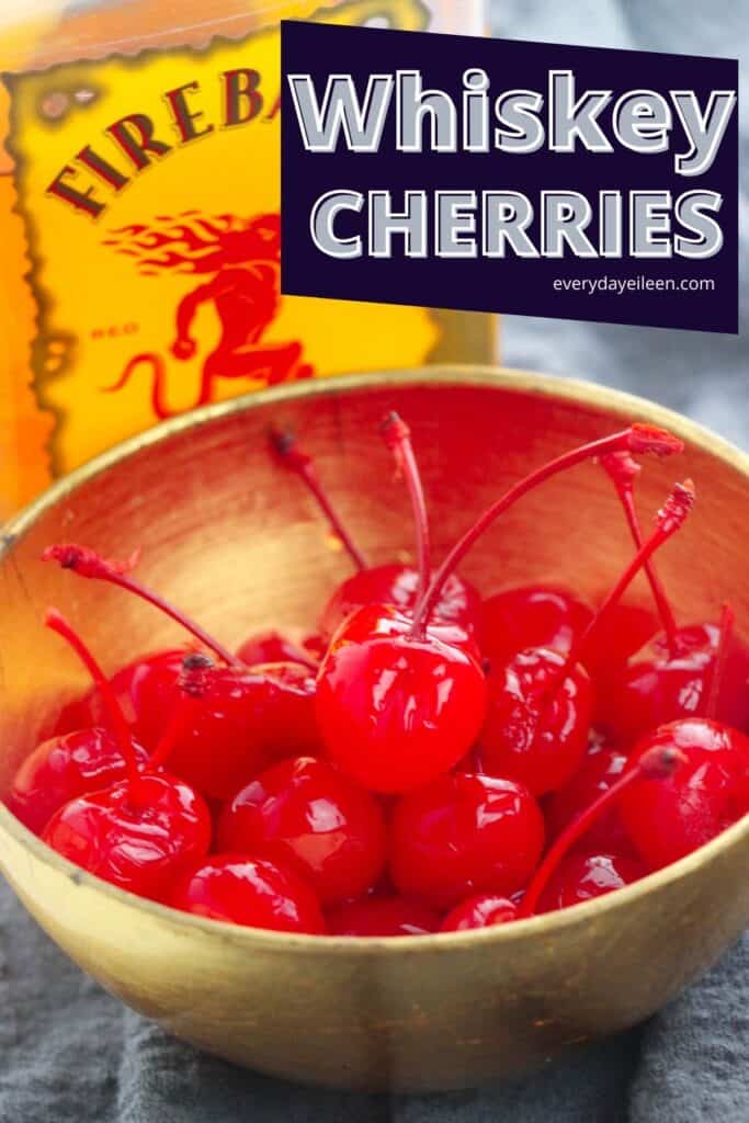 whiskey soaked cherries in a bowl