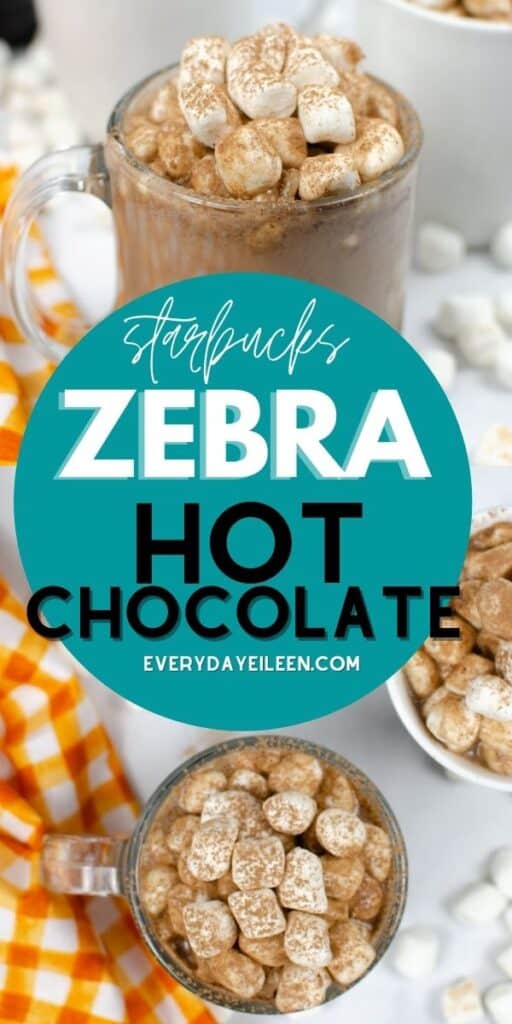A collage of instant pot zebra hot chocolate