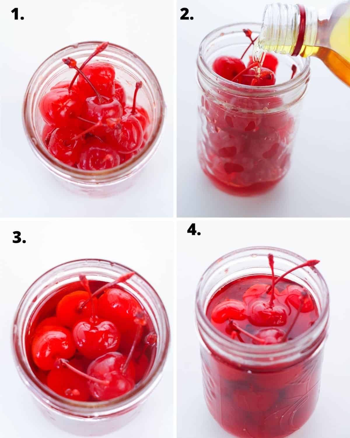 Step by step instructions to make whiskey cherries