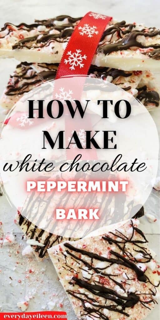 A collage of holiday peppermint bark