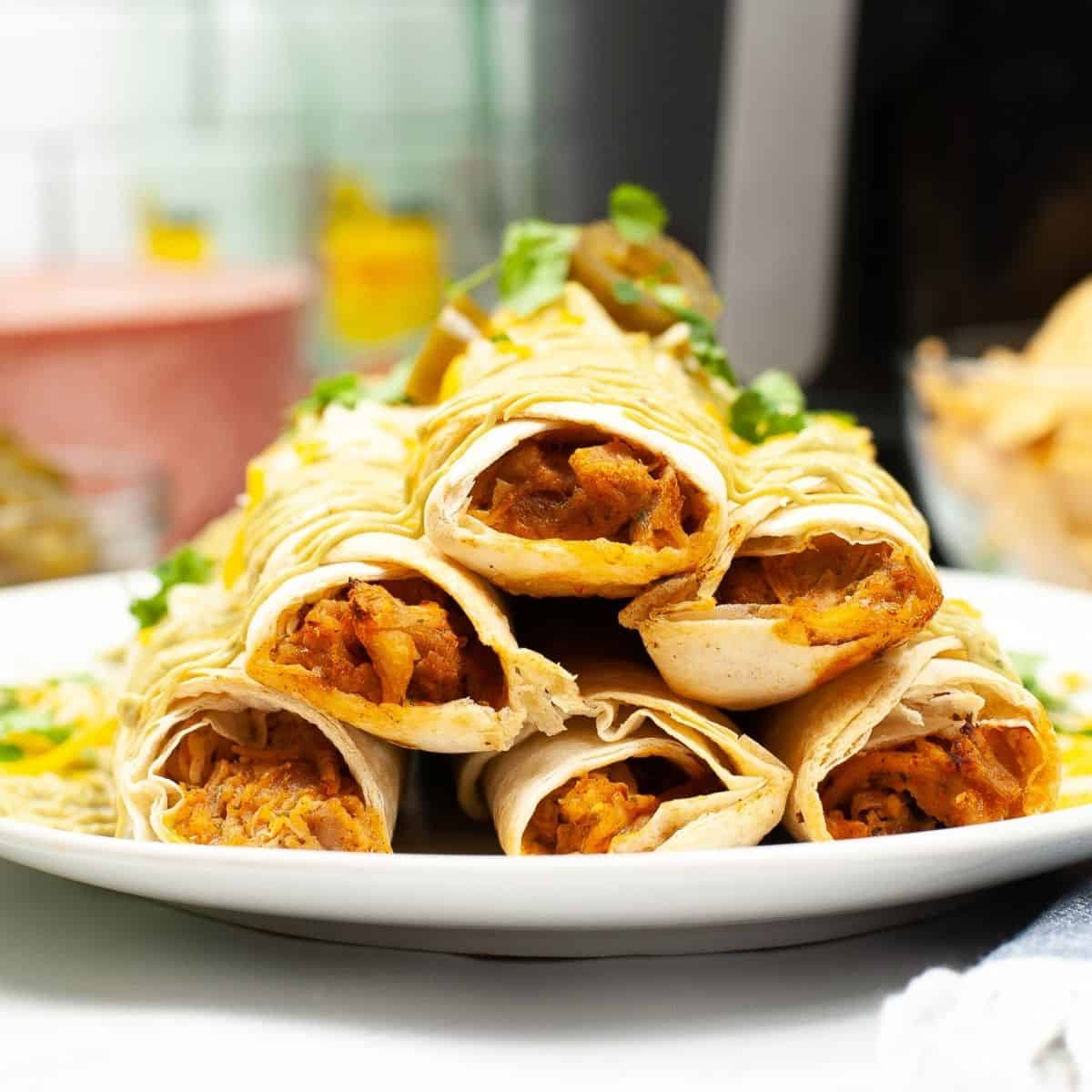 rolled chicken taquitos