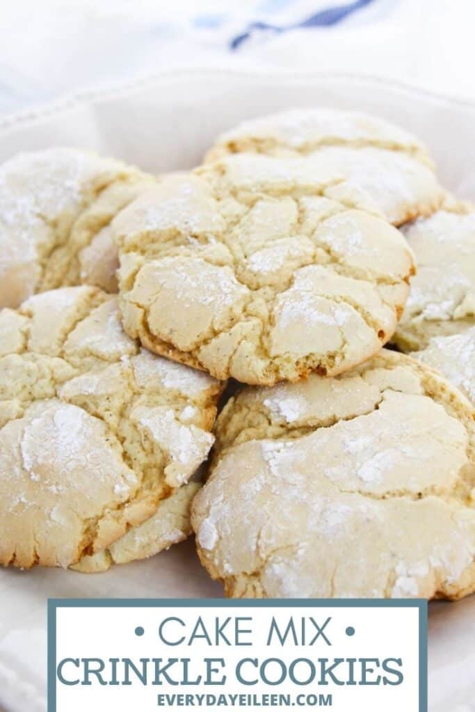 Cake mix cookies on a white plate.
