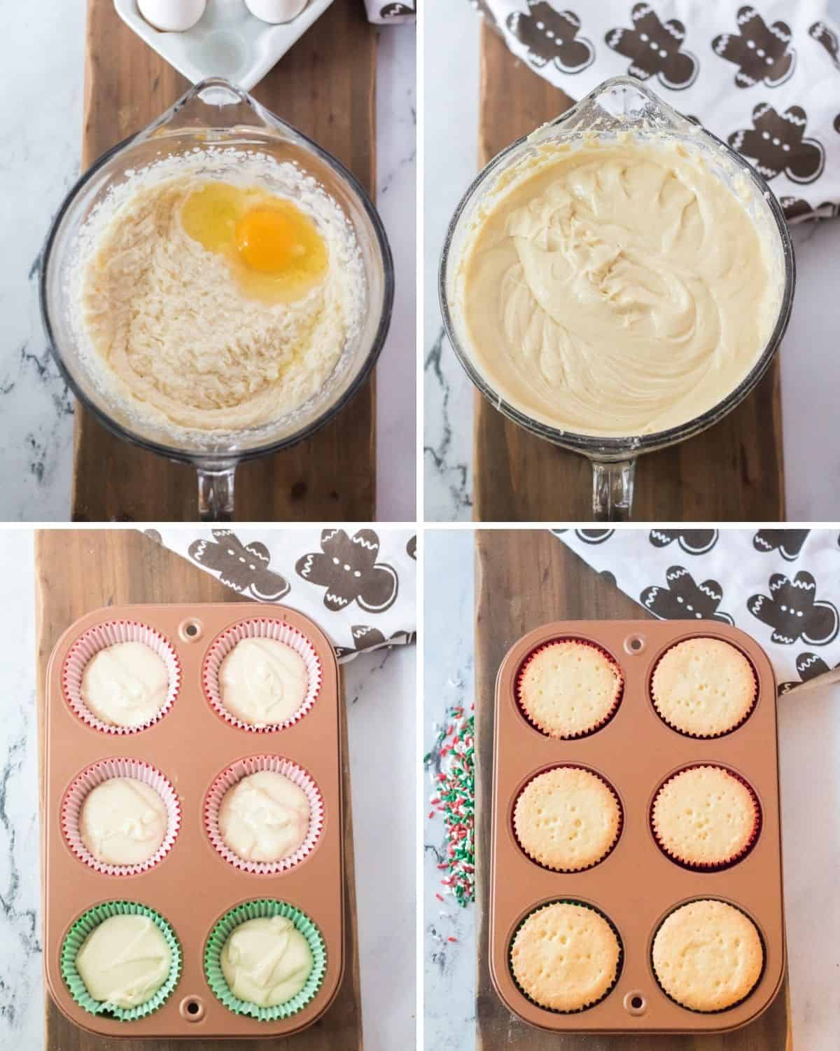 Steps to make Buddy the Elf cupcakes.