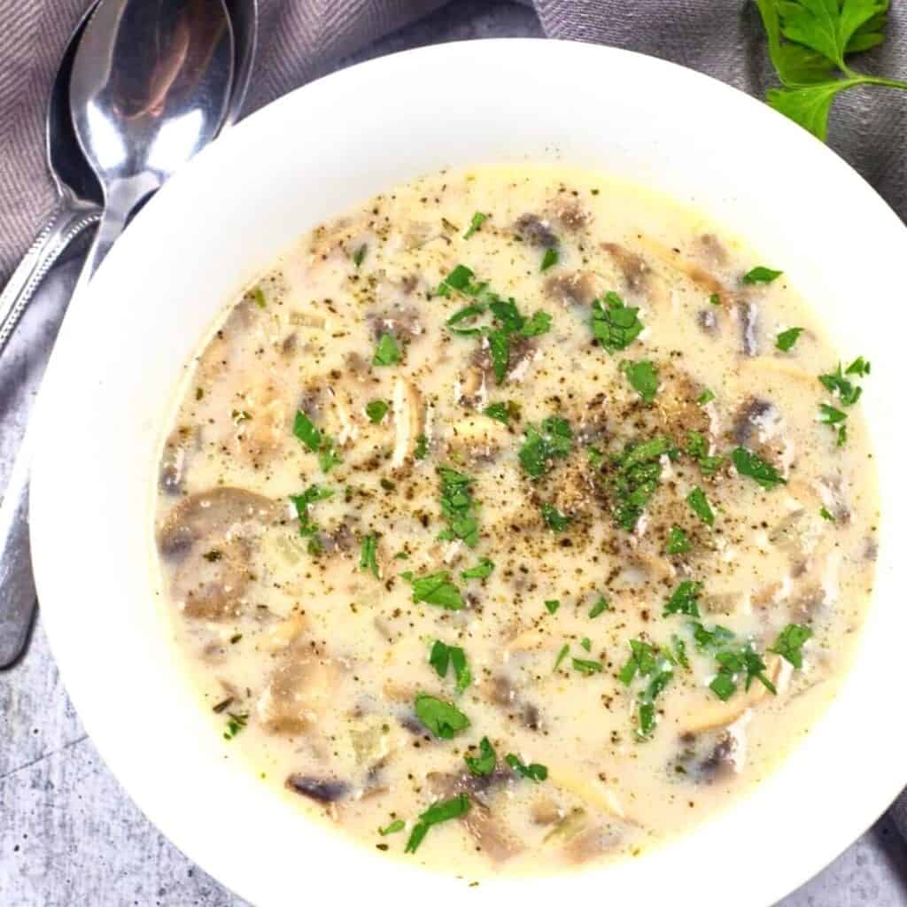 Creamy Mushroom Barley Soup Recipe - Everyday Eileen