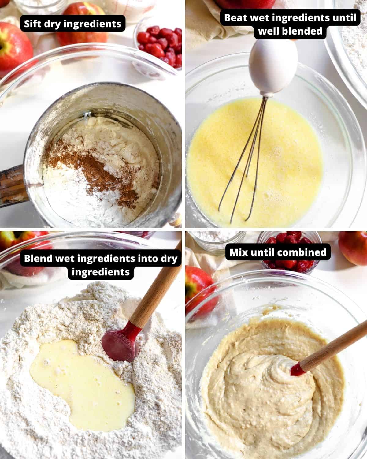 Steps to make cherry fritters with tet overlay. 