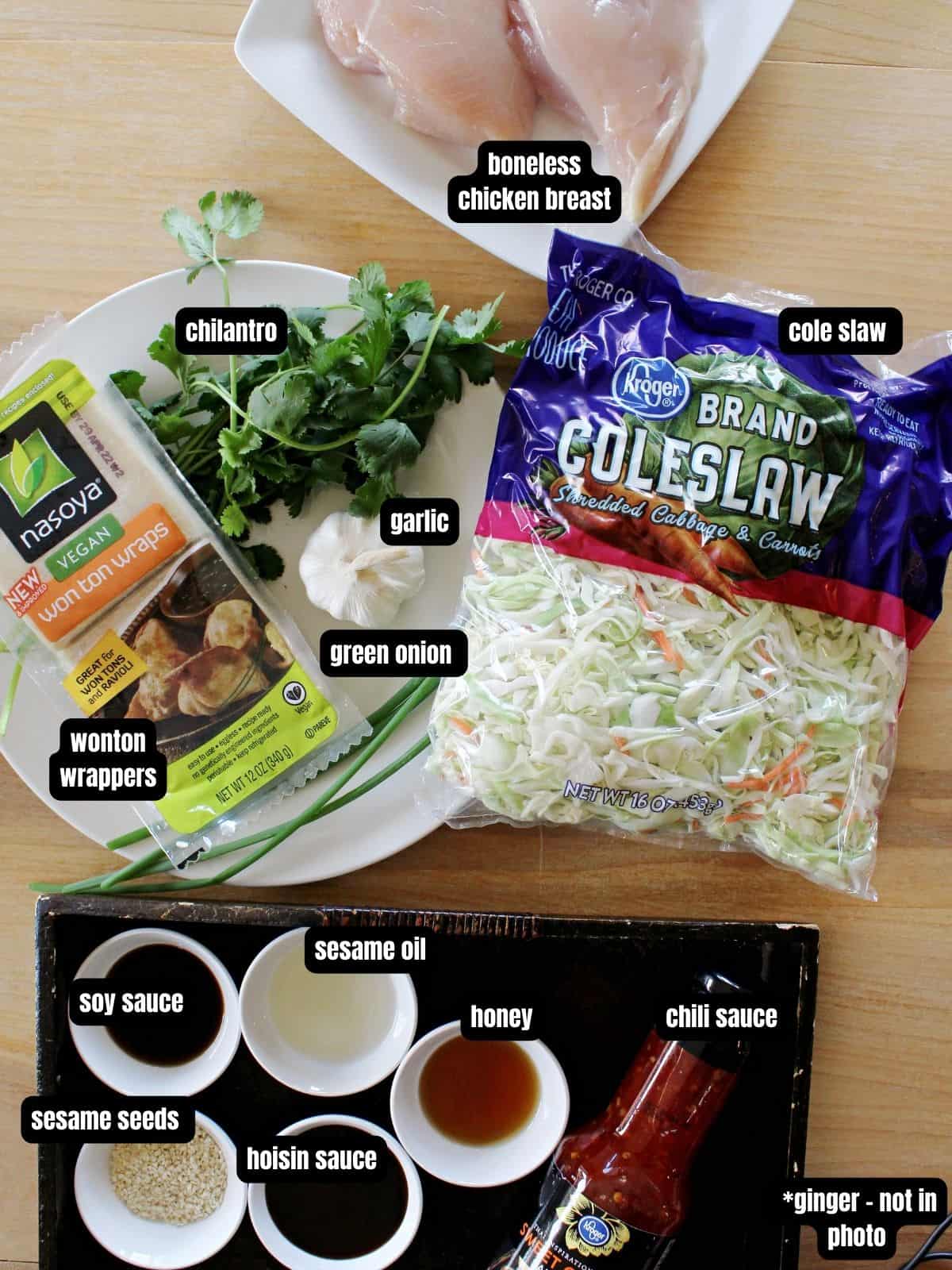 Ingredients for applebees chicken wonton tacos