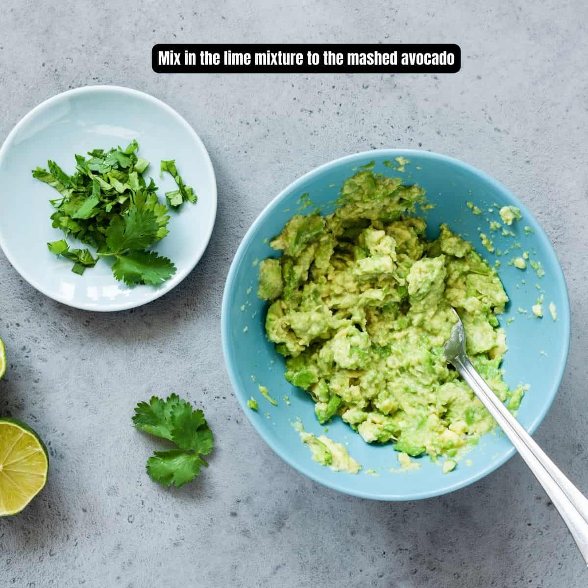 Instructions to make homemade guacamole. 