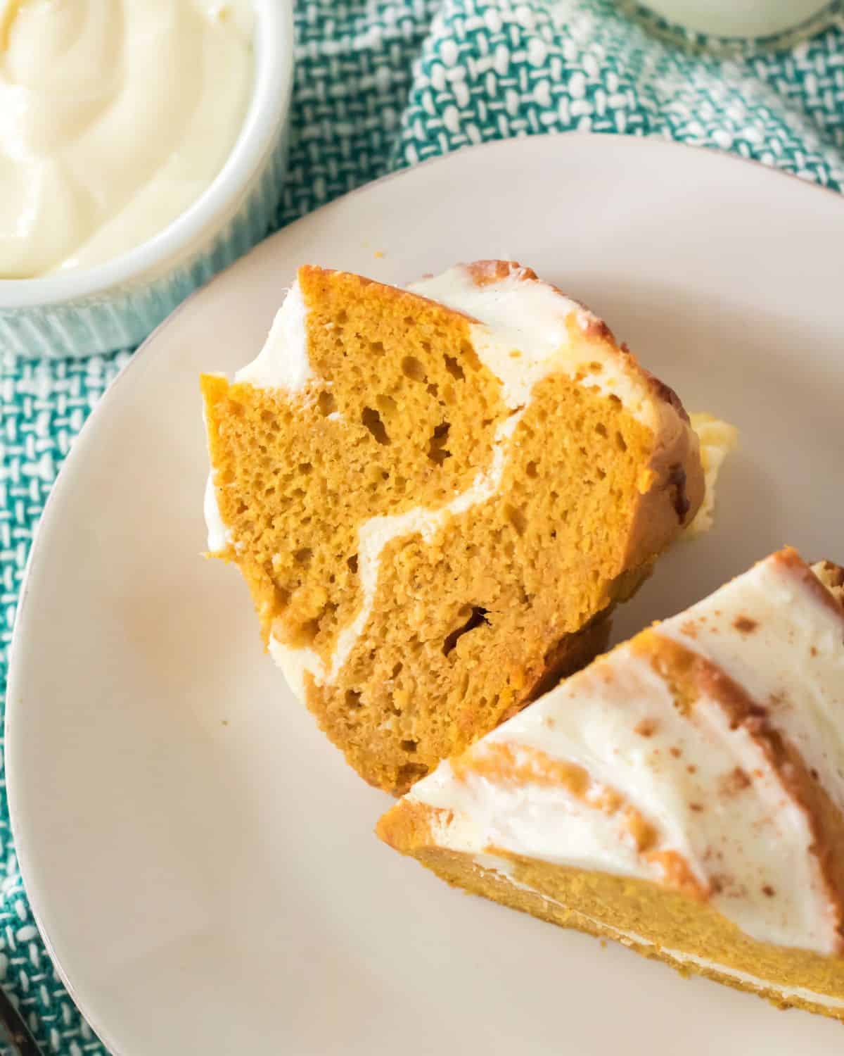 Pumpkin Cheesecake Swirl Bundt Cake - The Kelly Kitchen