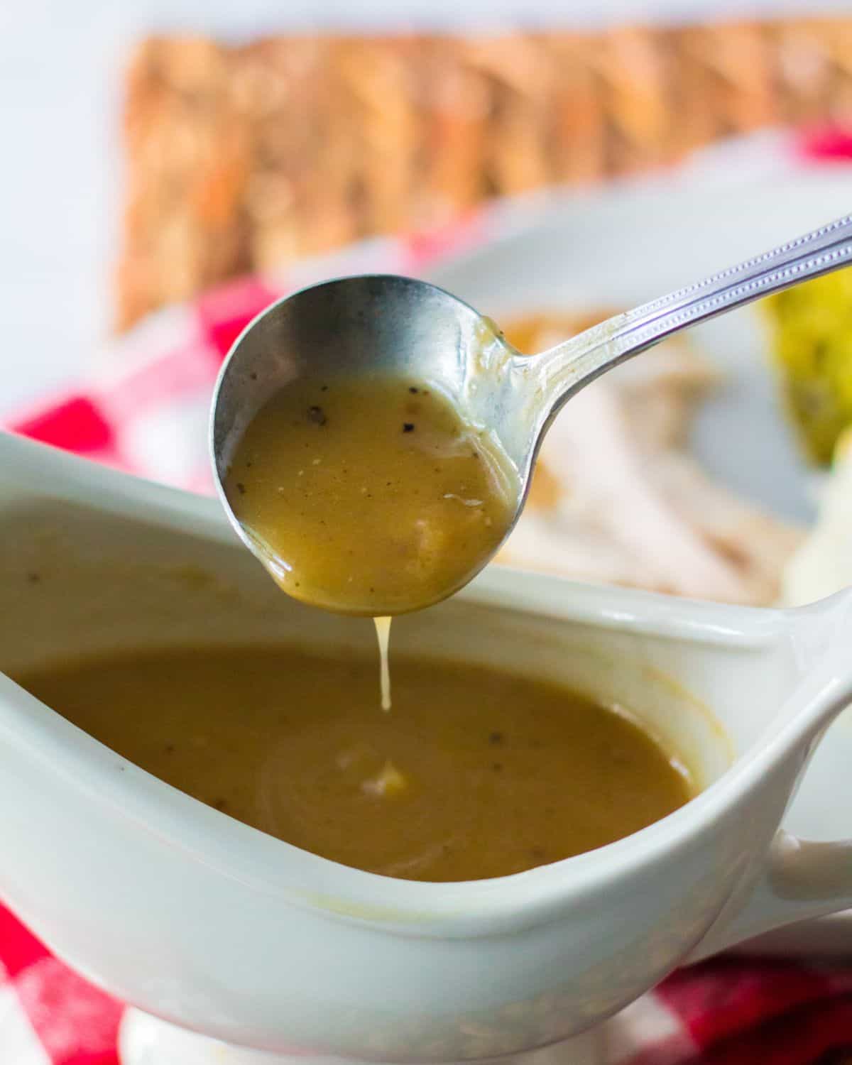 Make ahead turkey gravy in a gravy boat. 