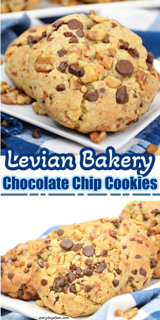 Levian Chocolate Chip Cookies Pin with text overlay