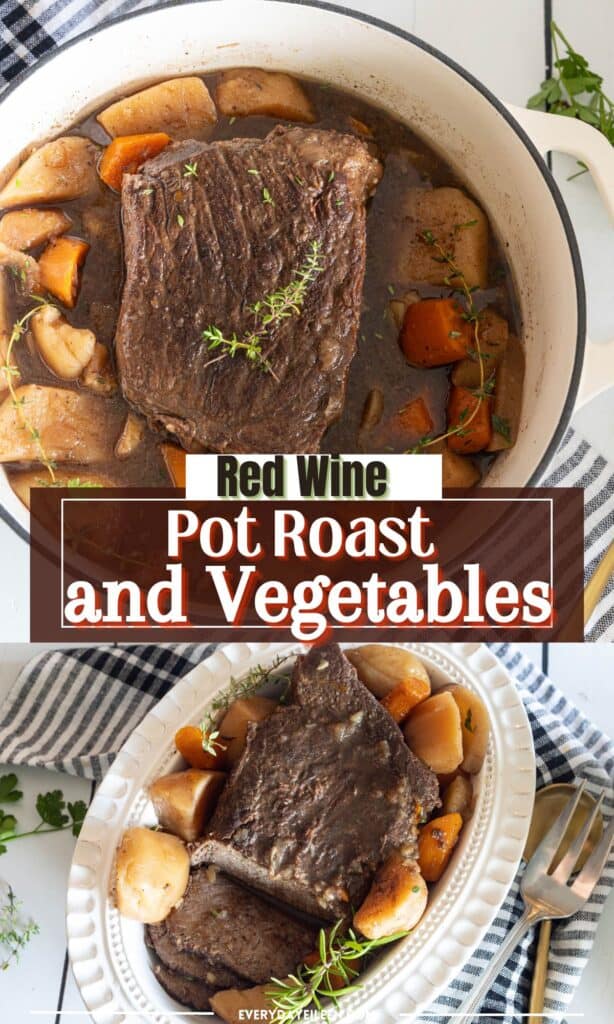 Pot roasted braised in red wine.