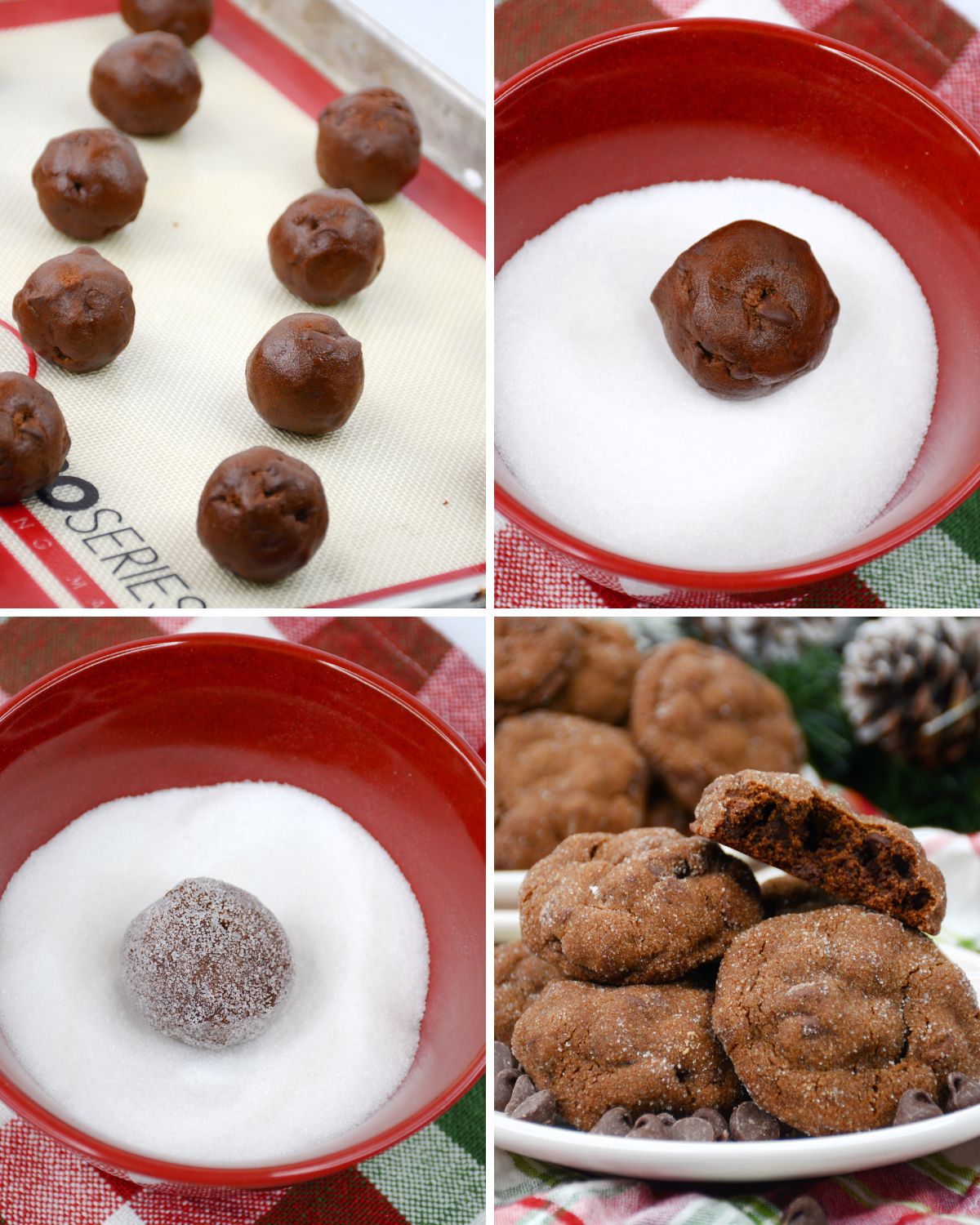 Steps to make chocolate gingerbread cookies.