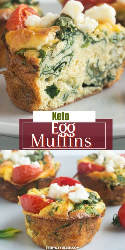 Keto egg muffin pin with text overlay.