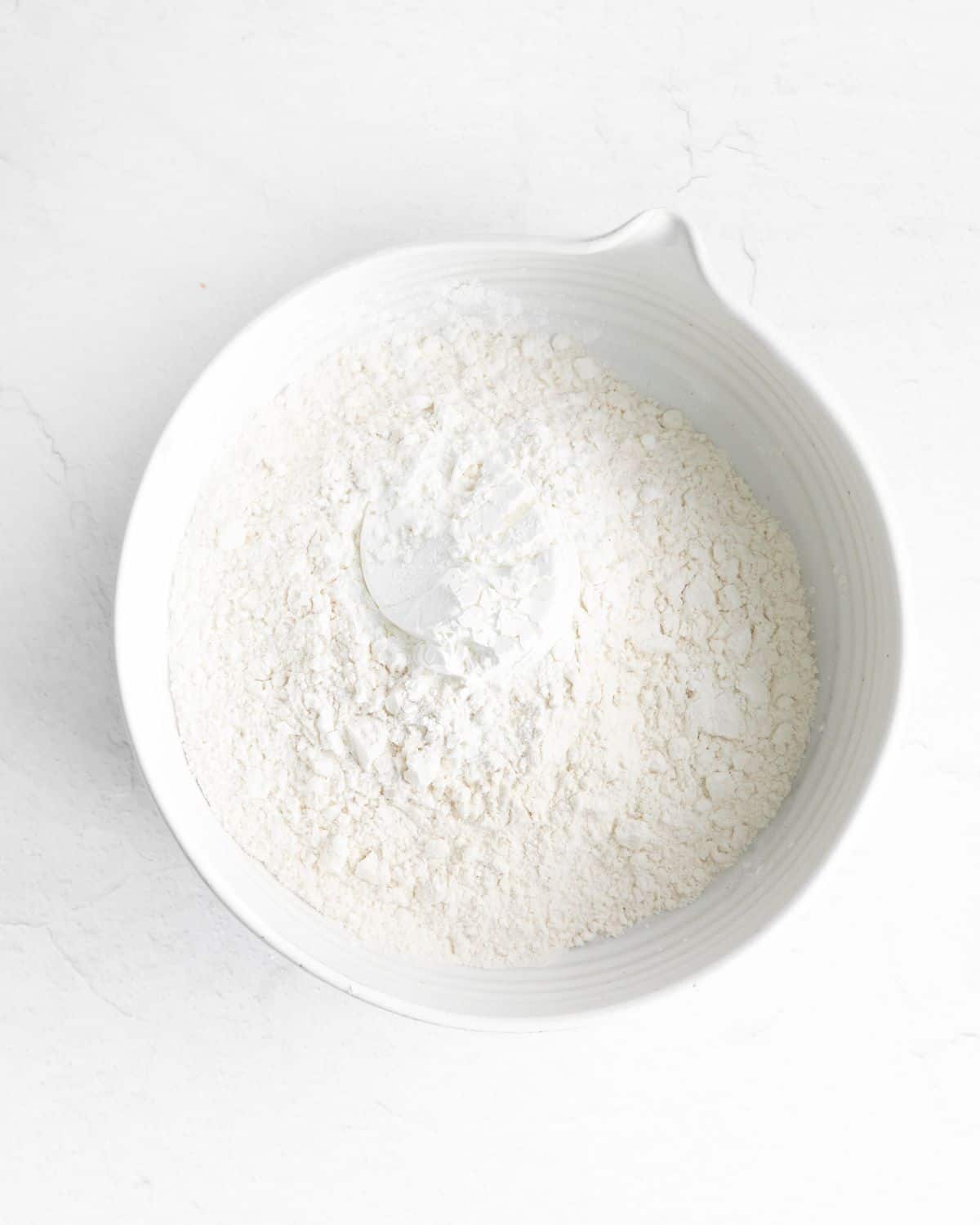 Cake flour in a bowl. 