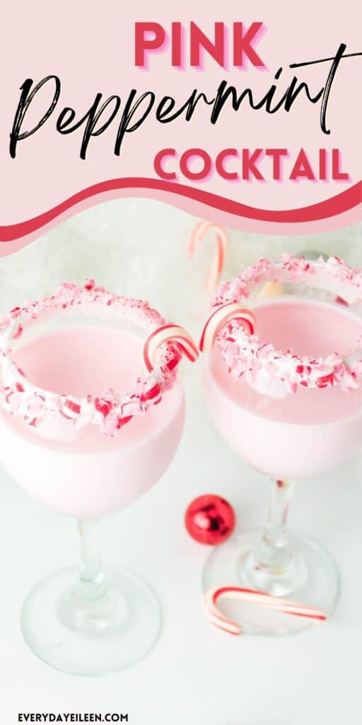 Pinterest pin with text overlay for Peppermint cocktail.
