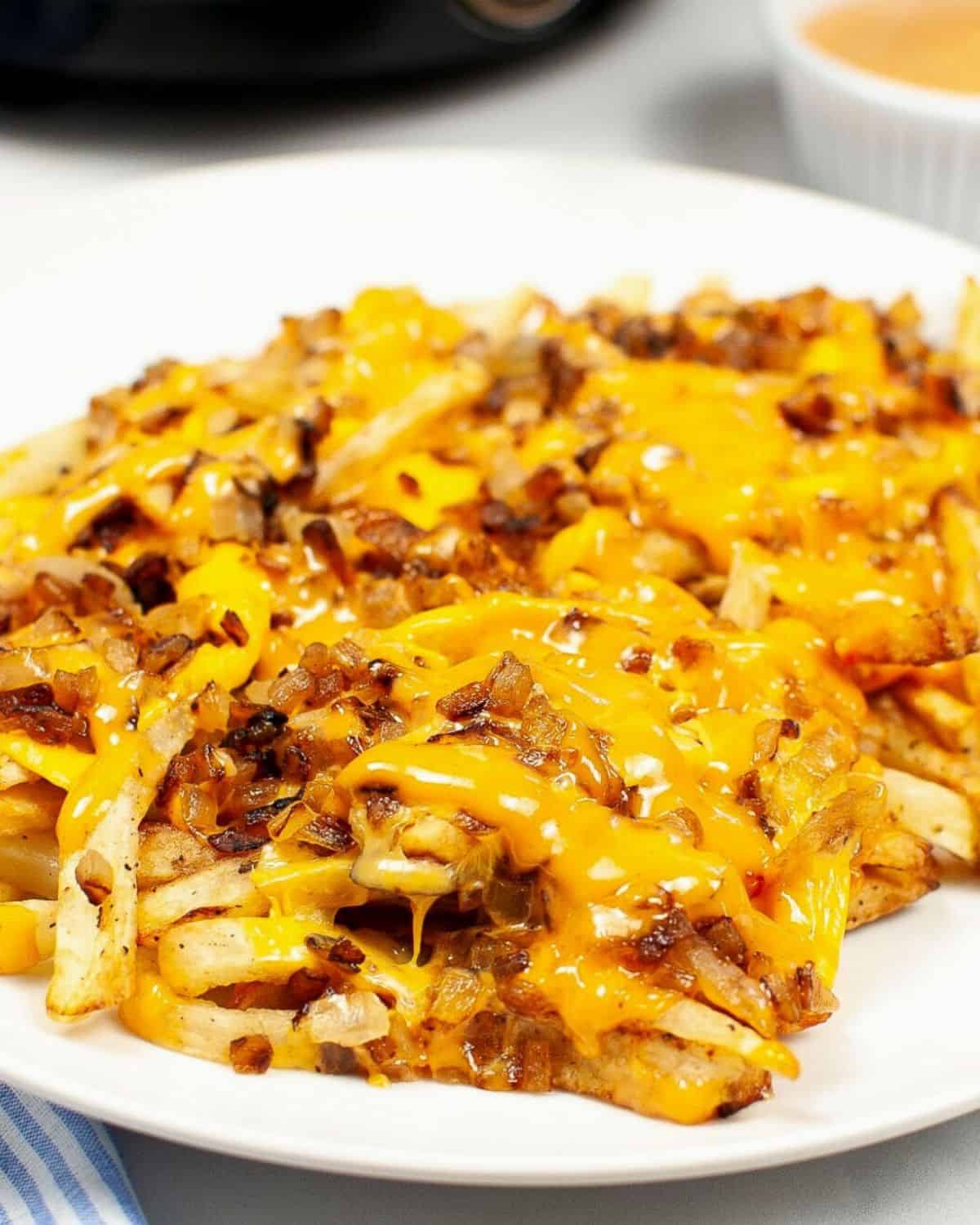 Air fryer animal fries on a plate.
