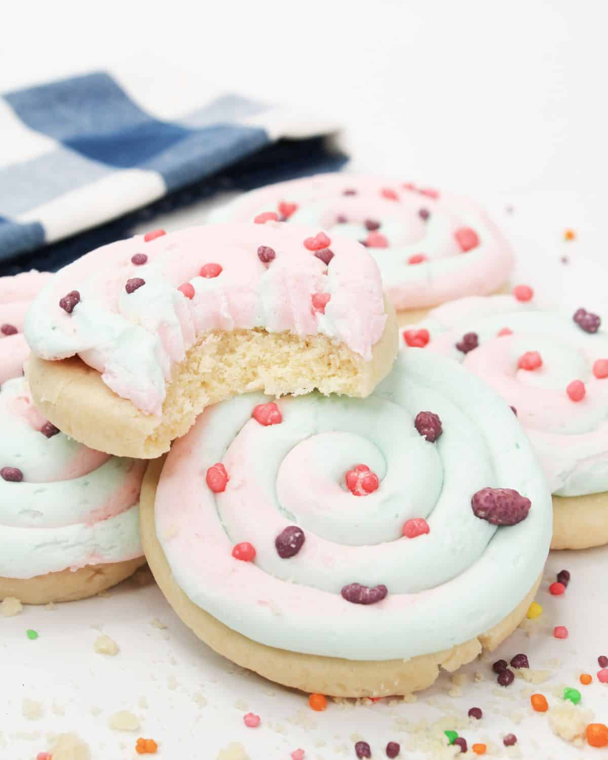 Cotton Candy Cookies on a plate.