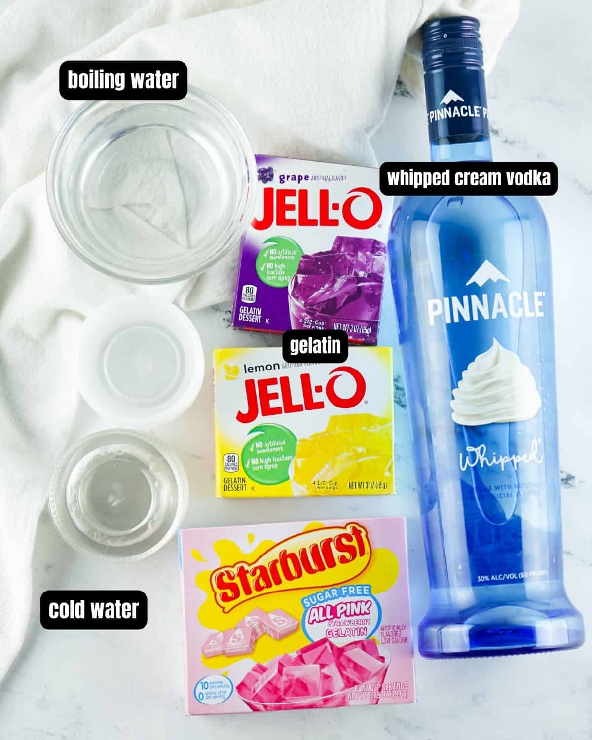 Ingredients to make Easter shots