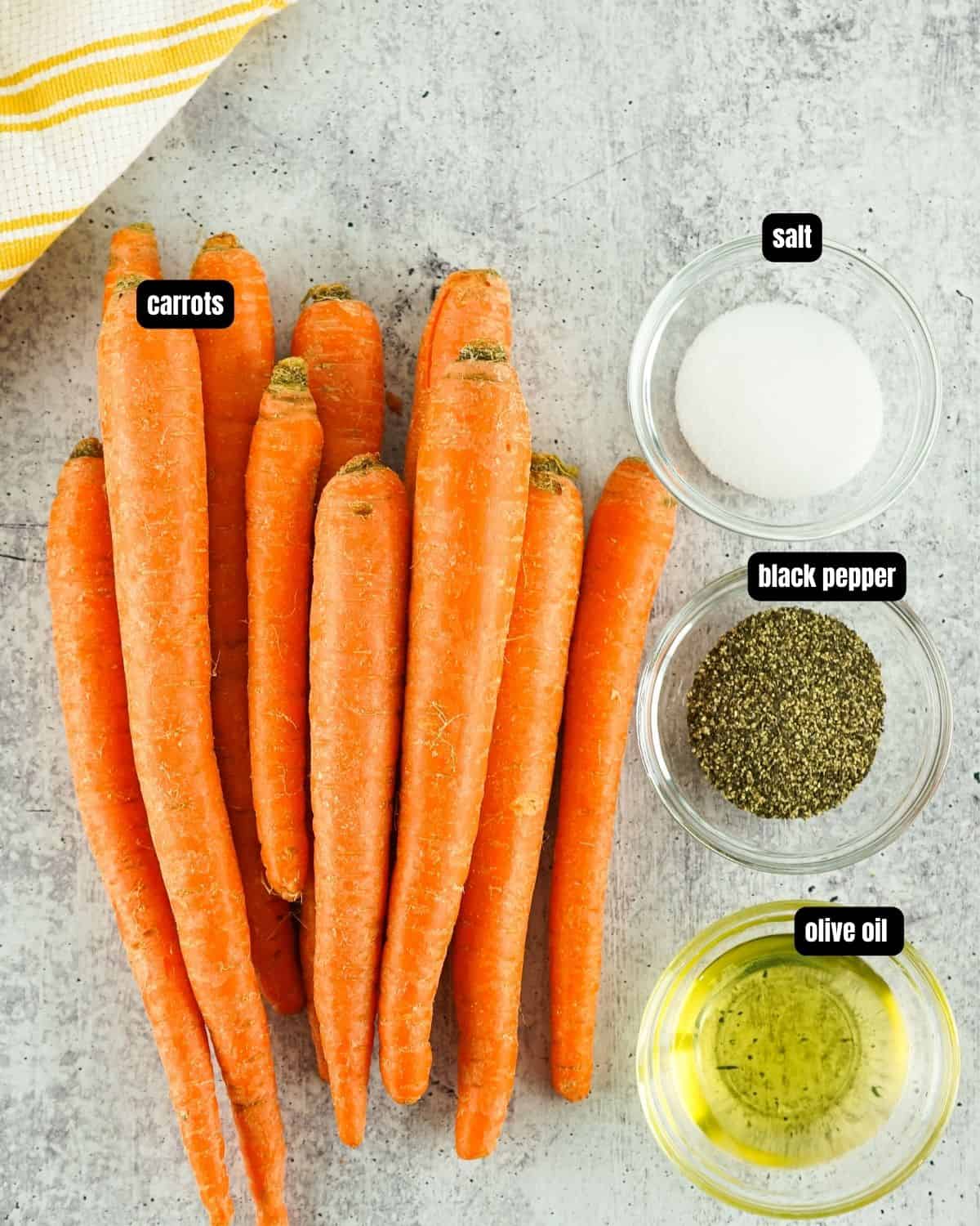 Air fryer carrots ingredients.