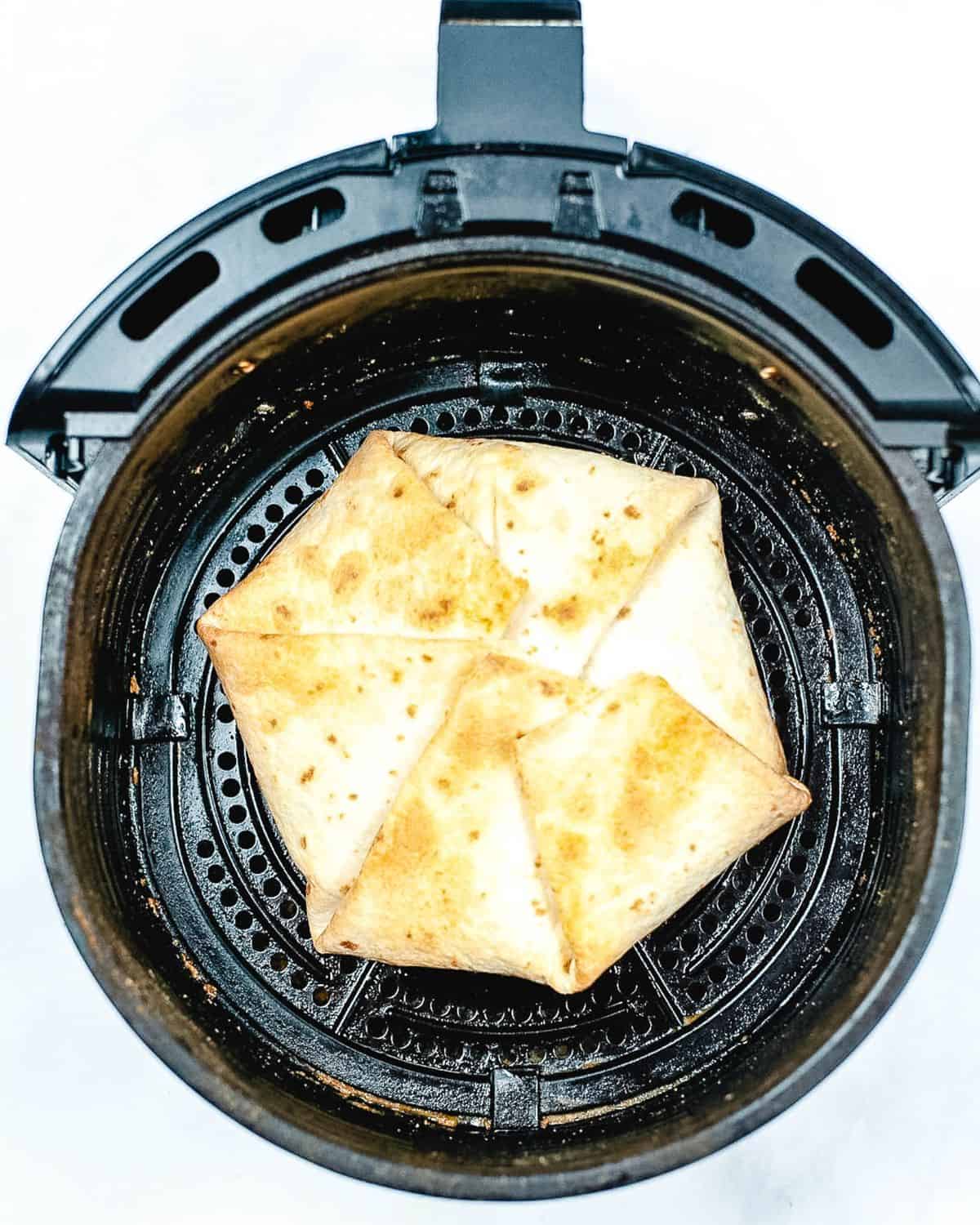 An air fryer crunch wrap supreme copycat taco bell recipe.