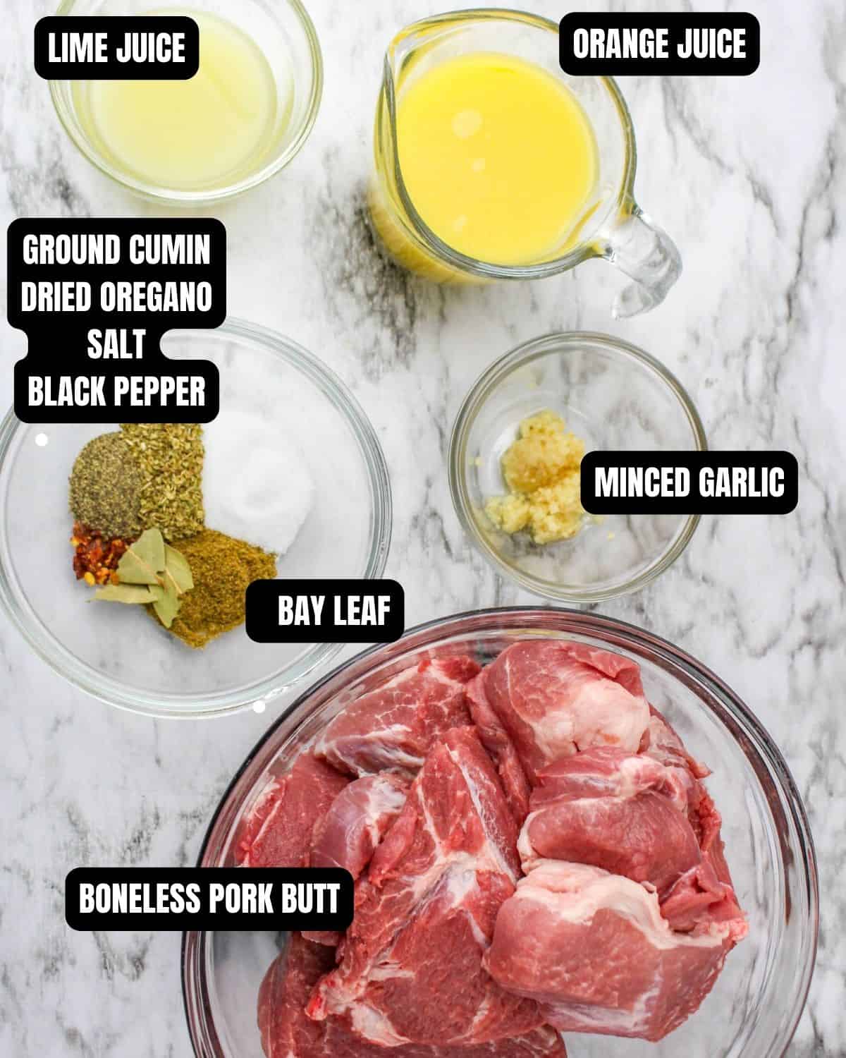 Ingredients to make slow cooker cuban sandwiches.